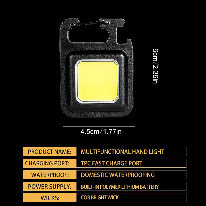 Mini LED Flashlight USB Rechargeable Keychain Torch