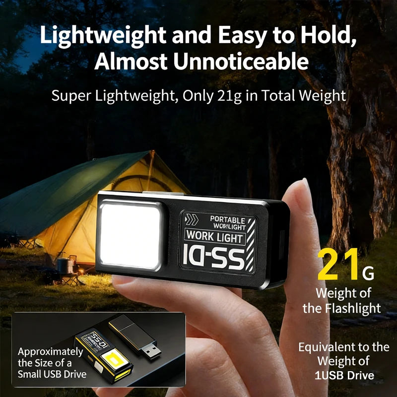 Mini LED Flashlight - USB Rechargeable Keychain Torch