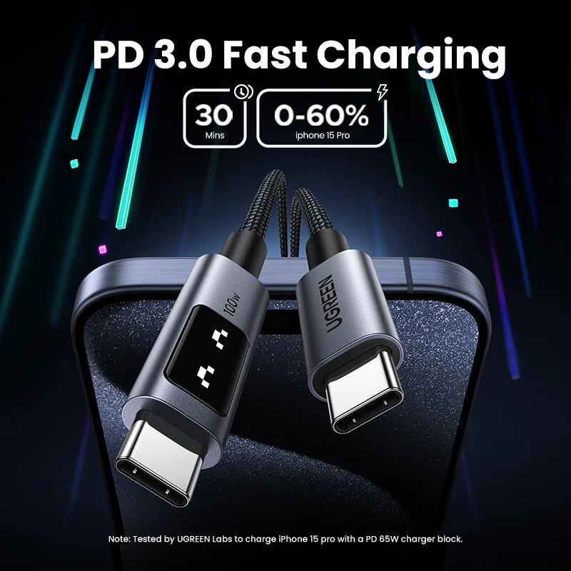 UGREEN UNO USB-C Cable 100W – PD Fast Charging, Type-C to Type-C