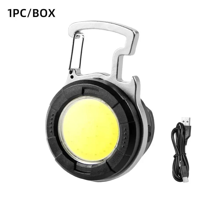 Mini COB Flashlight - USB Rechargeable Keychain Light