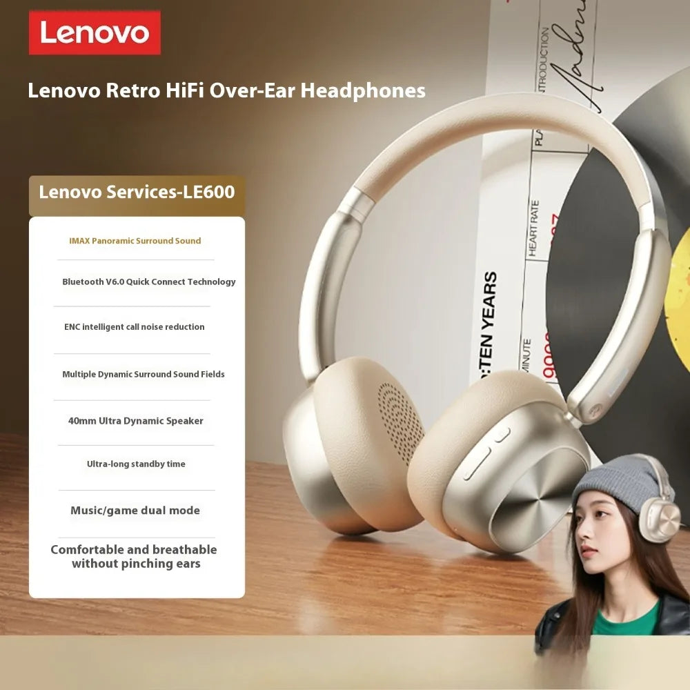 Lenovo LE600 Over-Ear Headphones – Bluetooth 6.0 with ANC