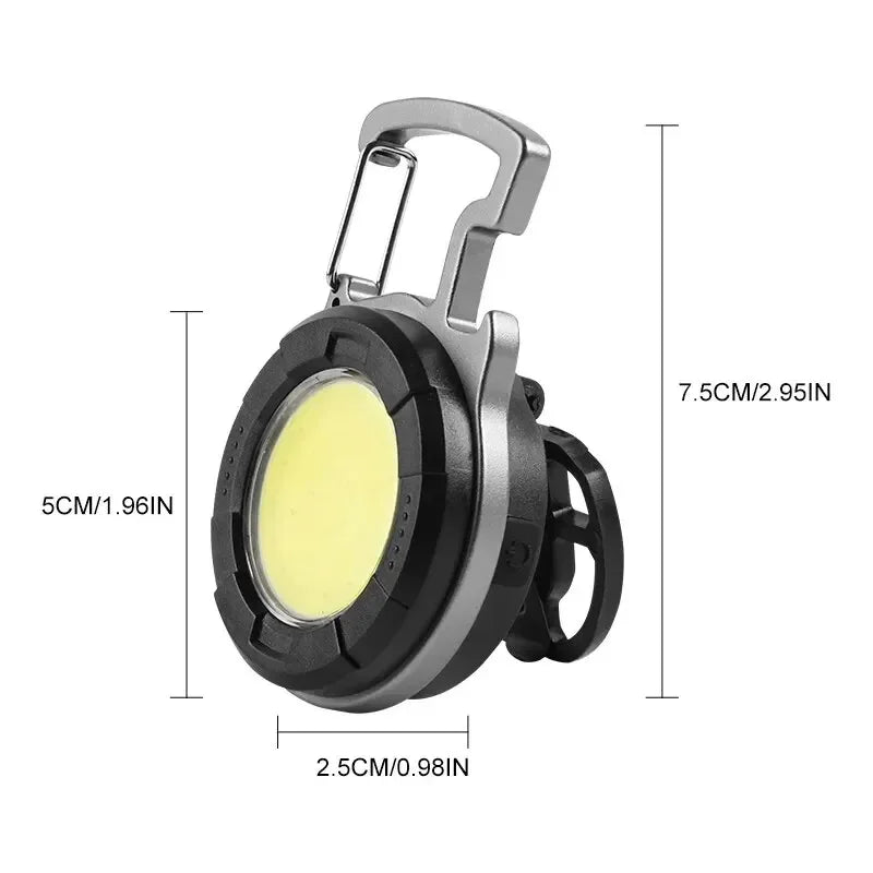 Mini COB Flashlight - USB Rechargeable Keychain Light