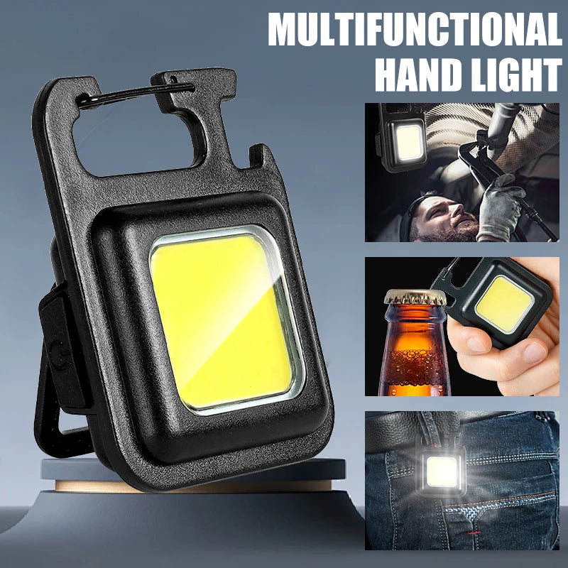 Mini LED Flashlight USB Rechargeable Keychain Torch