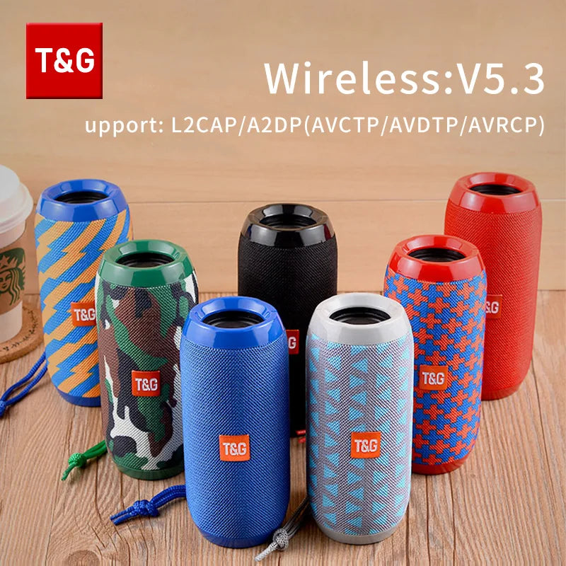 T&G TG117 Portable Bluetooth Speaker - Waterproof Wireless Speaker with FM Radio & TF Card