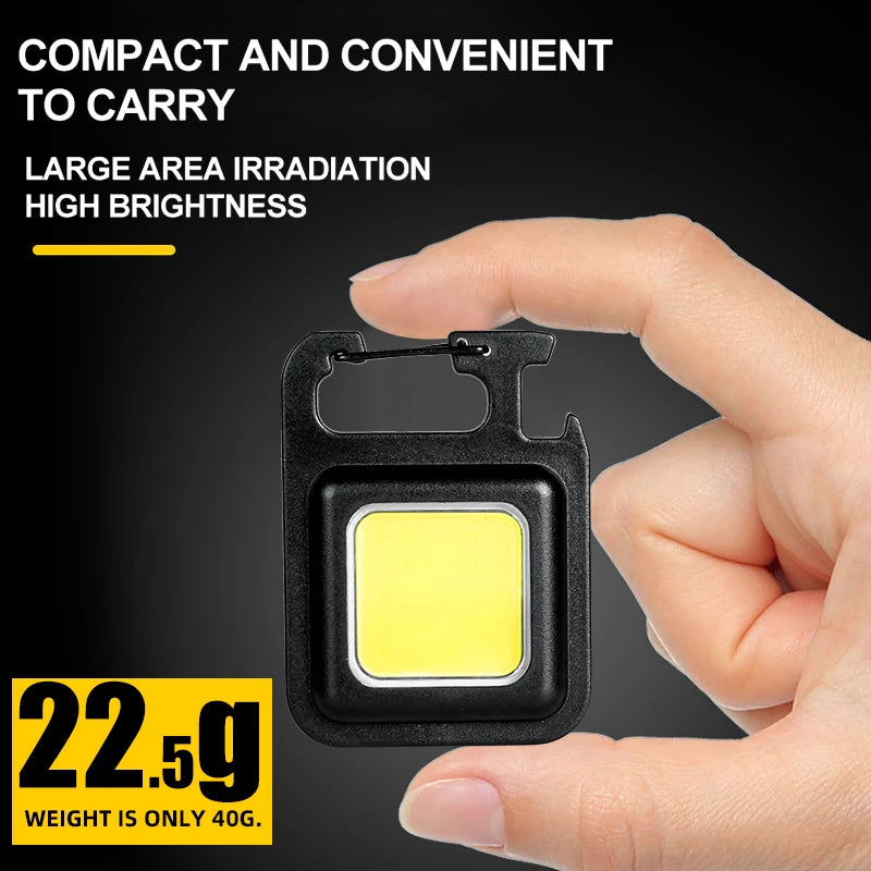 Mini LED Flashlight USB Rechargeable Keychain Torch