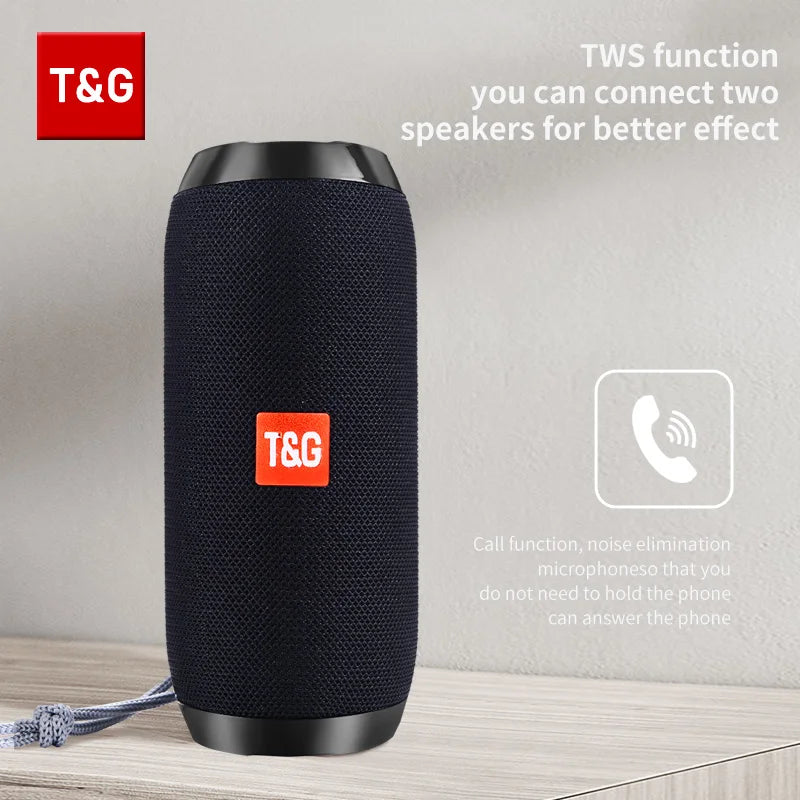 T&G TG117 Portable Bluetooth Speaker - Waterproof Wireless Speaker with FM Radio & TF Card