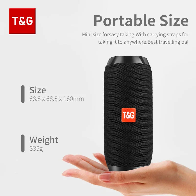 T&G TG117 Portable Bluetooth Speaker - Waterproof Wireless Speaker with FM Radio & TF Card