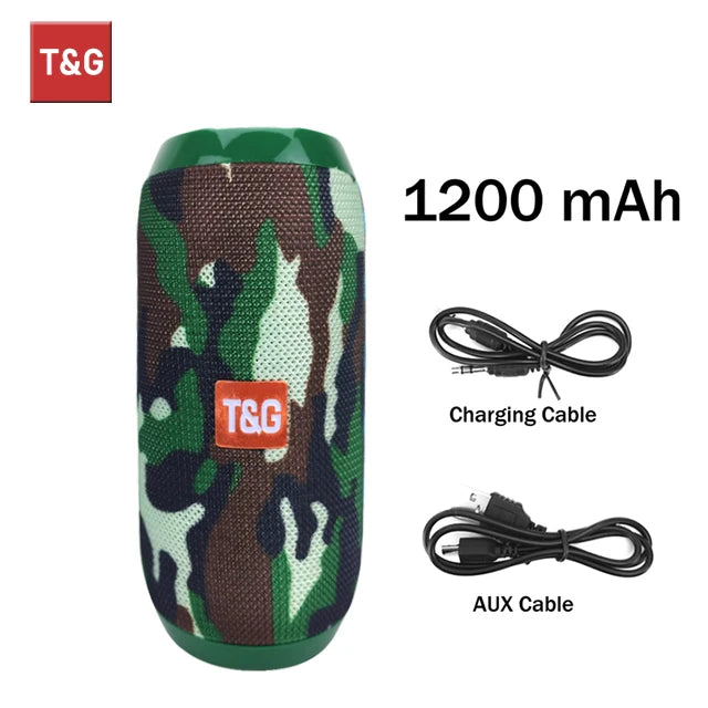 T&G TG117 Portable Bluetooth Speaker - Waterproof Wireless Speaker with FM Radio & TF Card