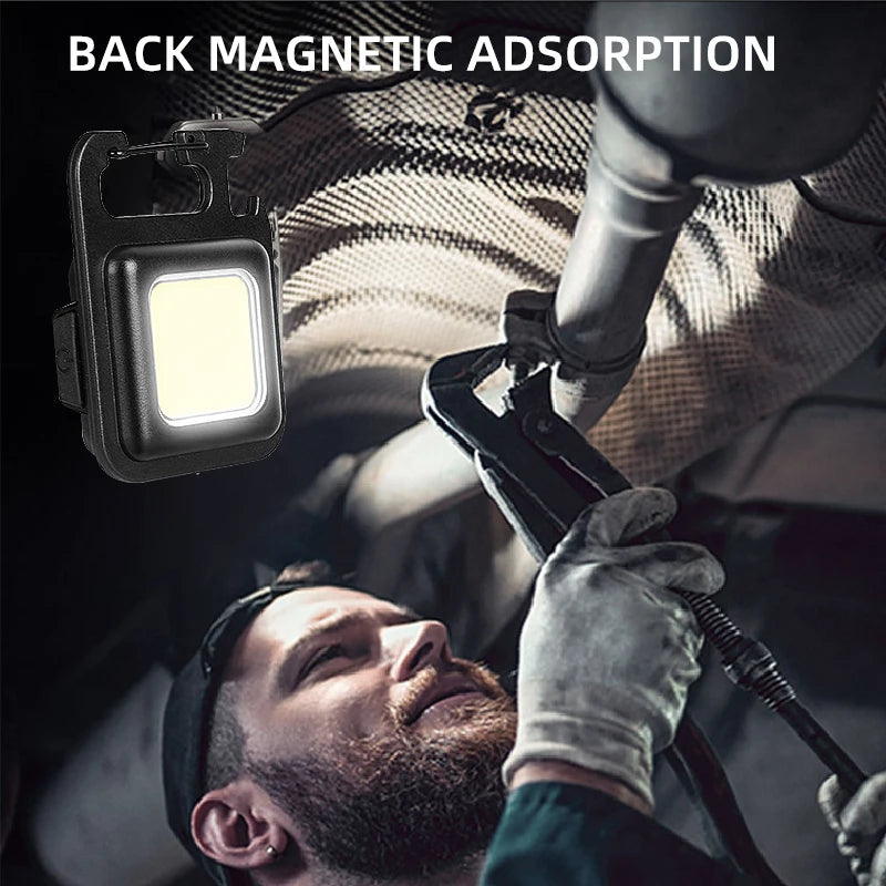 Mini LED Flashlight USB Rechargeable Keychain Torch